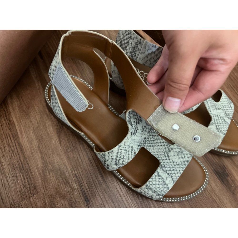 FRANCO SARTO Genevia Snakeskin Embossed Sandal Womens Size 5M Gladiator - Picture 8 of 9